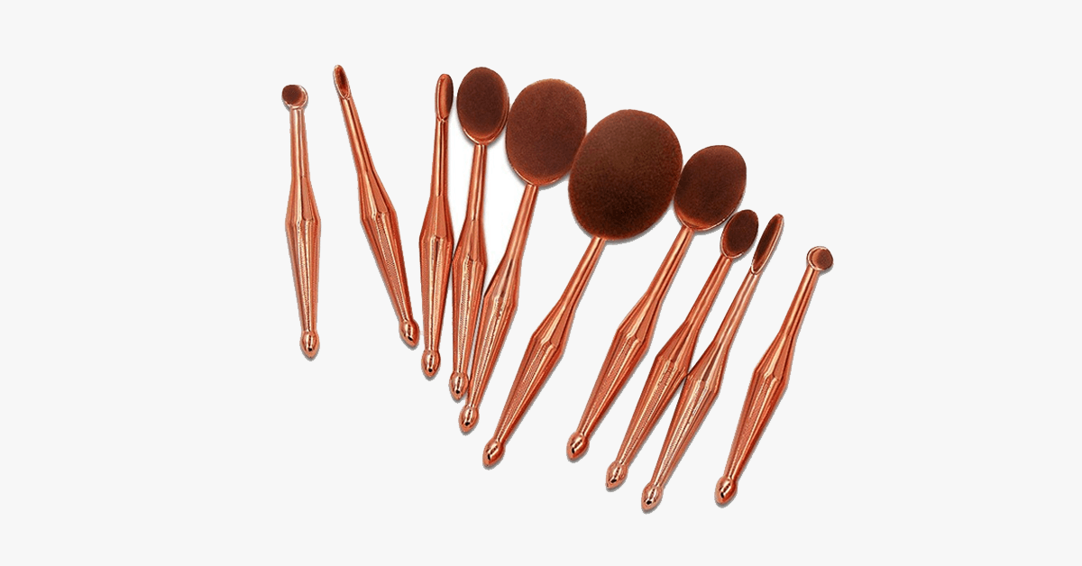 Oval Brush Set in Metallic Gold - Gives You the Ultimate Blending Needed!
