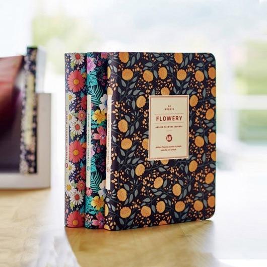 New Arrival Cute PU Leather Floral Flower Schedule Planner Notebook