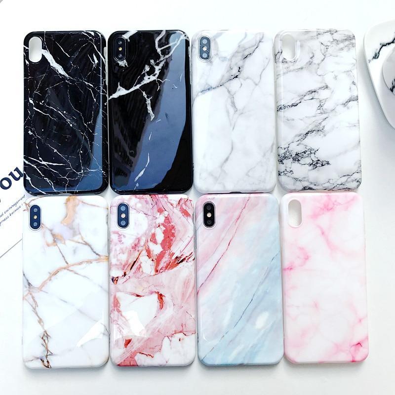 New Luxury Glossy Marble Veins Phone Case For iPhone Cover