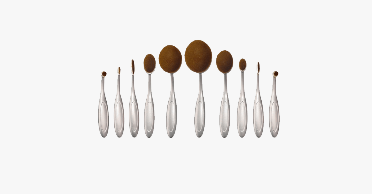 Aphrodite 10 Piece Oval Brush Set