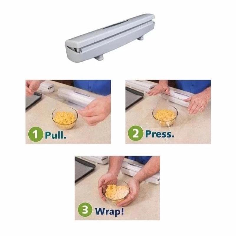 Food Wrapper Dispenser – Plastic, Foil, Parchment Paper, Cling Wrap Cutter