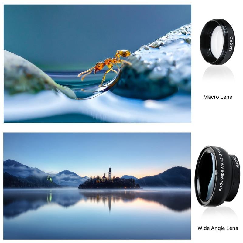 Professional HD Phone Camera Lenses 0.45X Wide Angle 12.5X Macro Lens For iphone