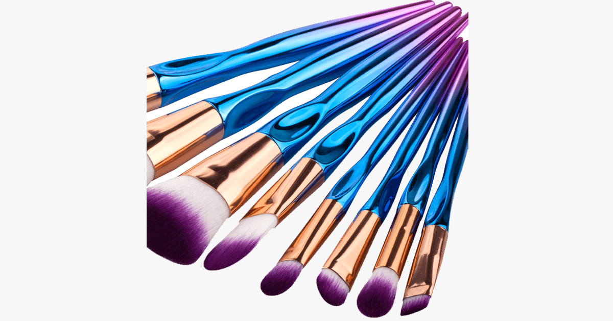8 Piece Rainbow Mermaid Brush Set – Get Ready for Every Occasion with a Flawless Look