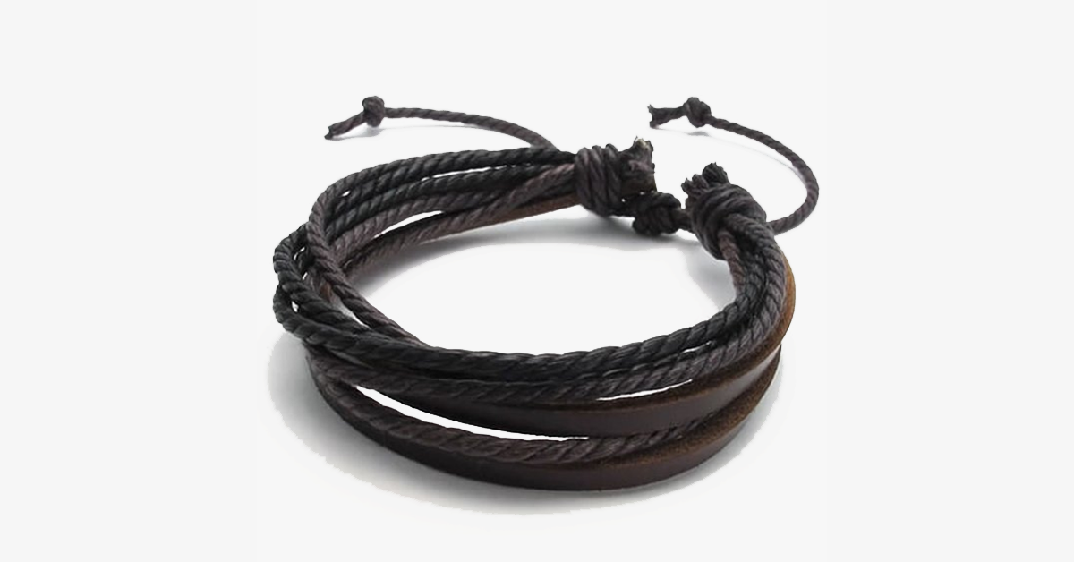 Rustic Leather Wrap Bracelet