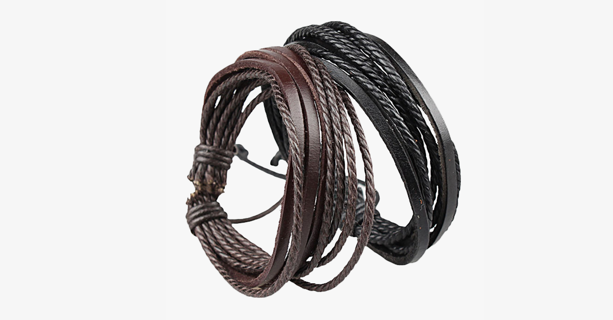 Rustic Leather Wrap Bracelet