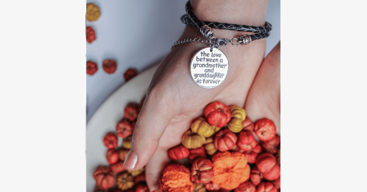 The Love Between A Grandmother and Granddaughter is Forever - Hand Stamped Bracelet