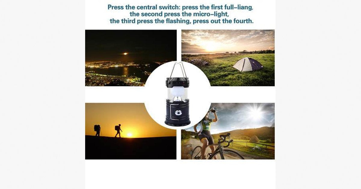 Solar Camping Light with Portable Charger – Camping Made Fun and Safe