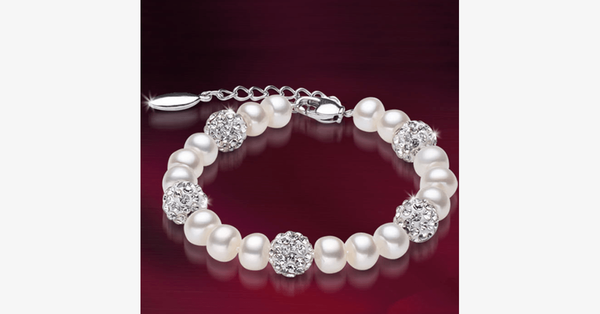 Silver And Pearl Bracelet