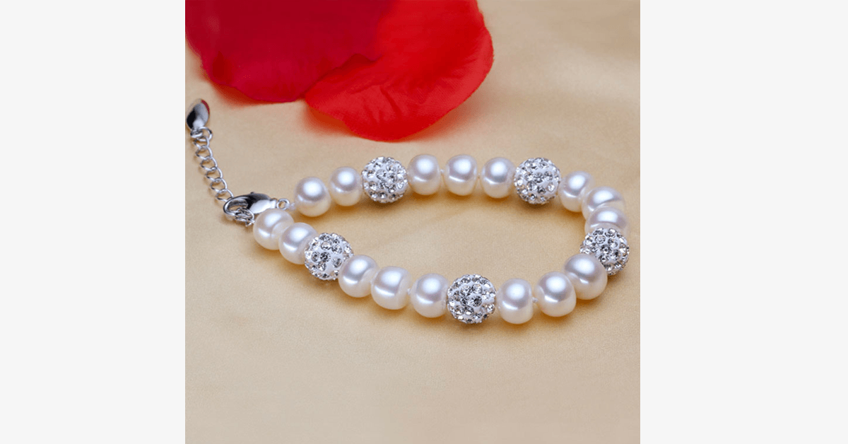 Silver And Pearl Bracelet