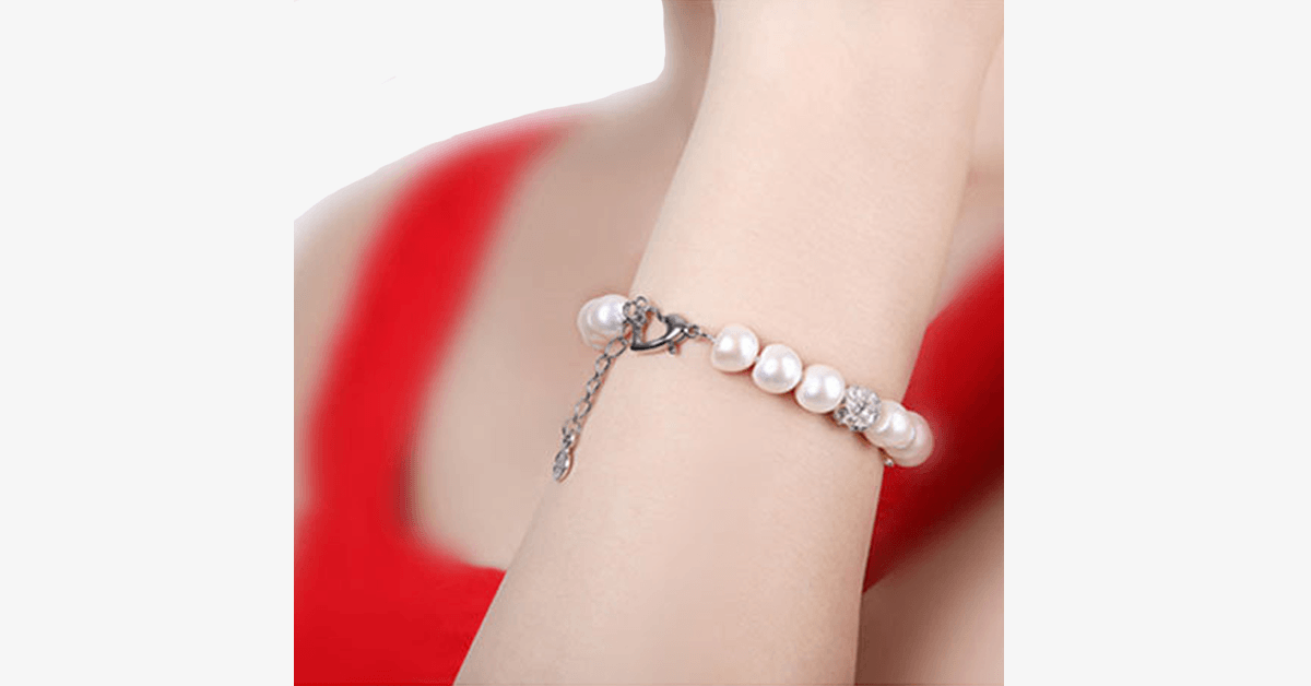 Silver And Pearl Bracelet