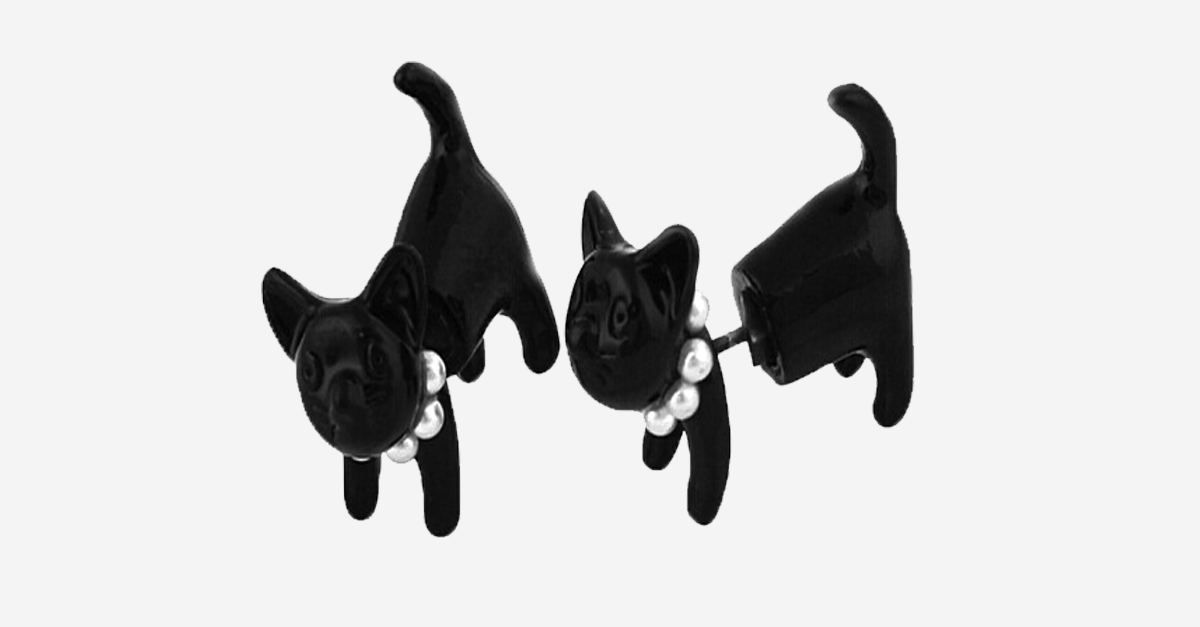 Two Sided Kitten Stud Earring with Three Dimensional Design - Perfect Gift for Any Cat Lover!