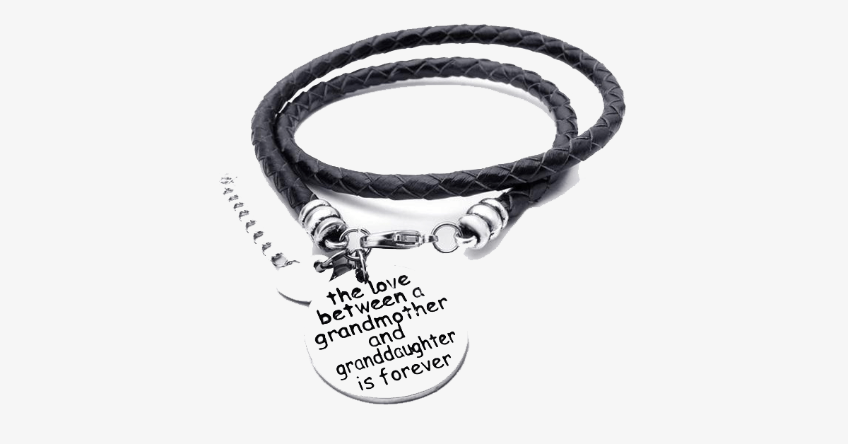 The Love Between A Grandmother and Granddaughter is Forever - Hand Stamped Bracelet