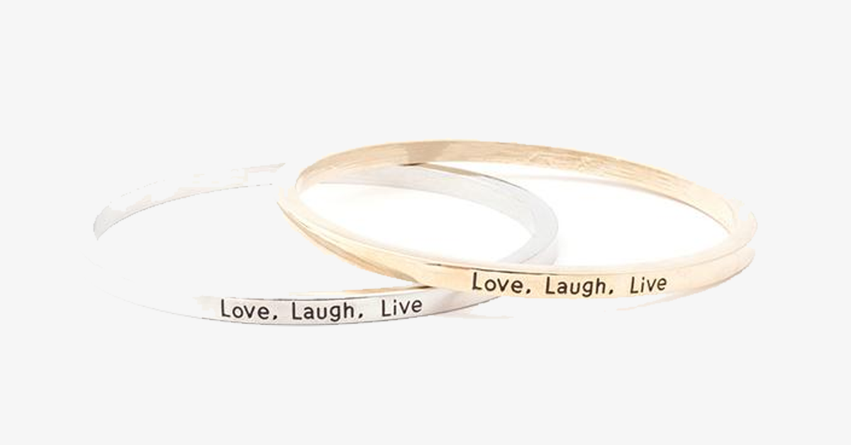 Love Laugh Live Engraved Bangle