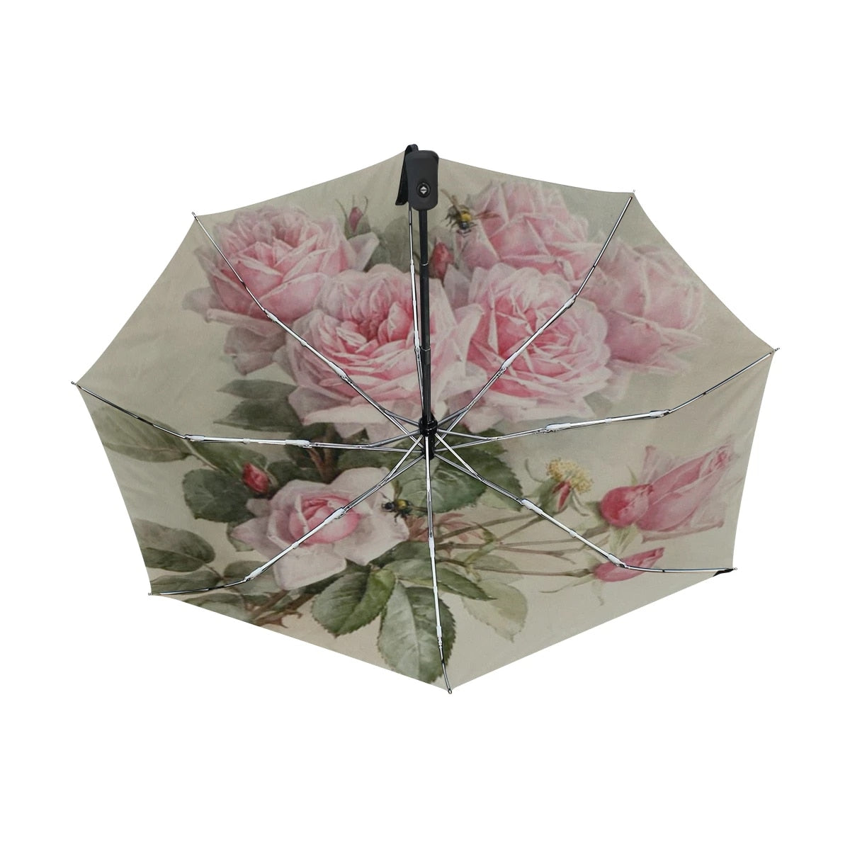 Automatic Folding Flower Print Parasol Umbrella