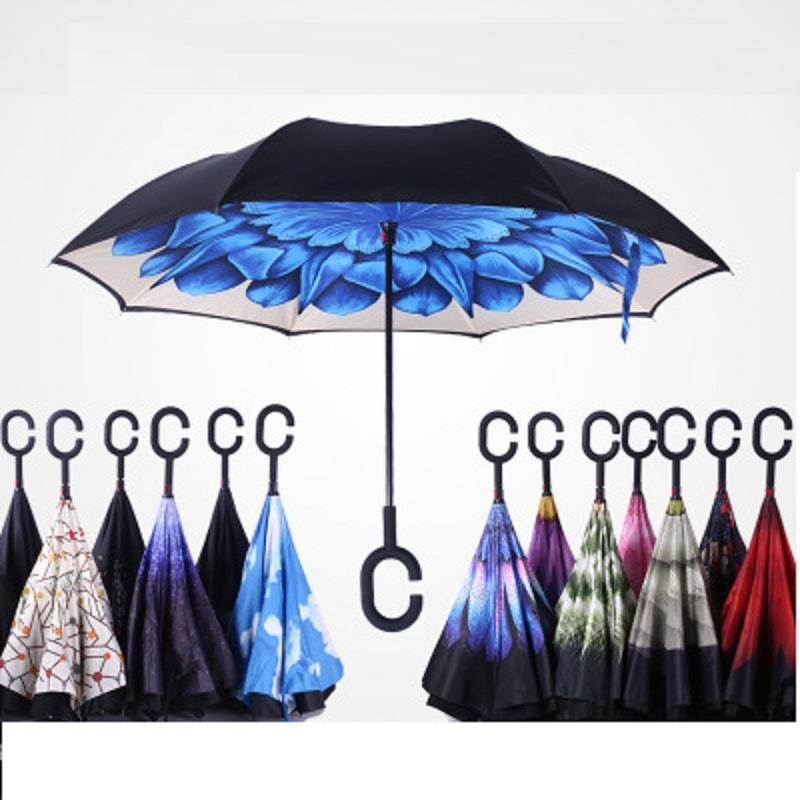 Windproof Reverse Folding Inverted Umbrella