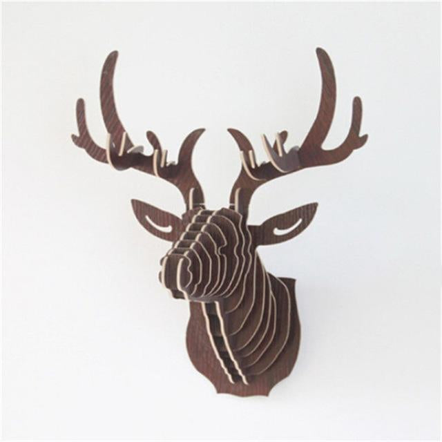 3D Wooden Deer Decoration