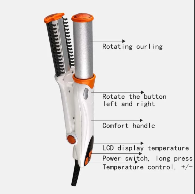 2-Way Rotating Curling and Straightening Iron