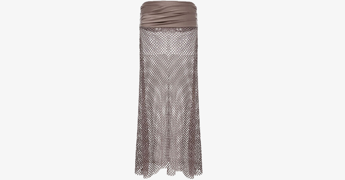 Bohemian Hollow Out Mesh Maxi Skirt