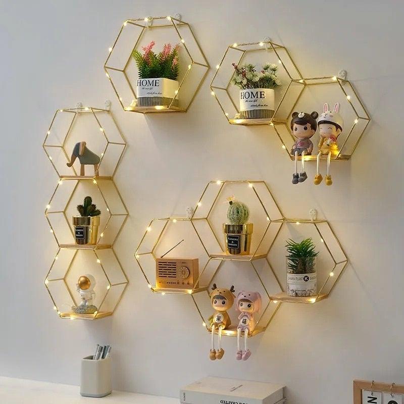 Unique Hexagonal Wall Pot Holder Holiday