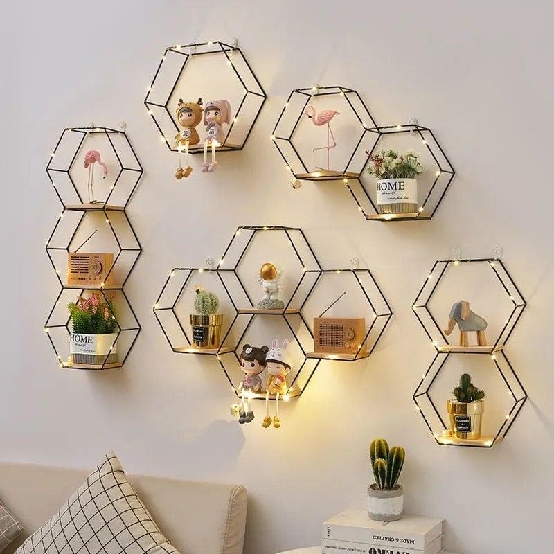 Unique Hexagonal Wall Pot Holder Holiday