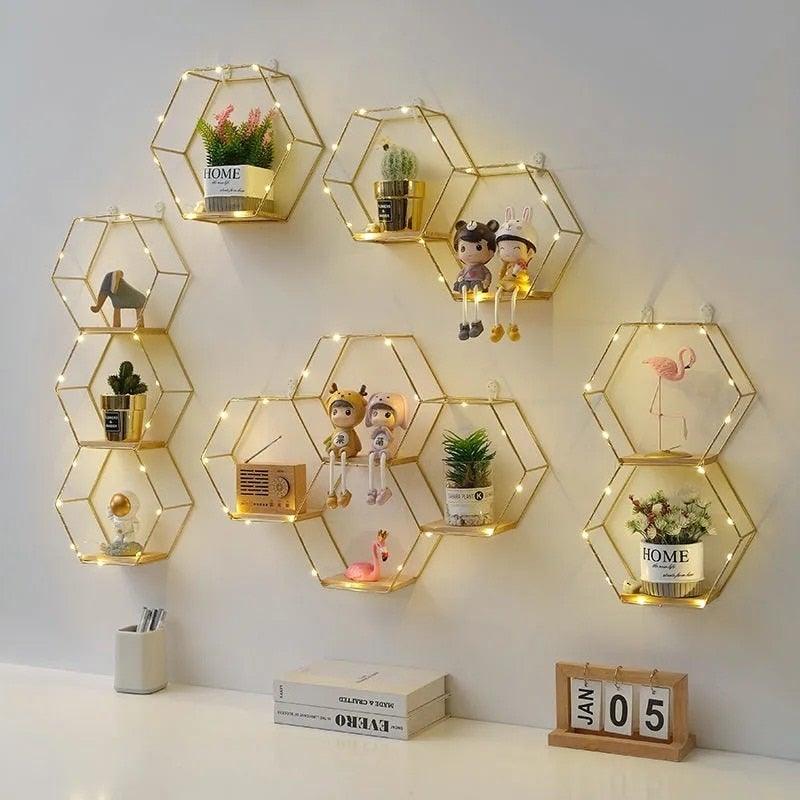 Unique Hexagonal Wall Pot Holder Holiday