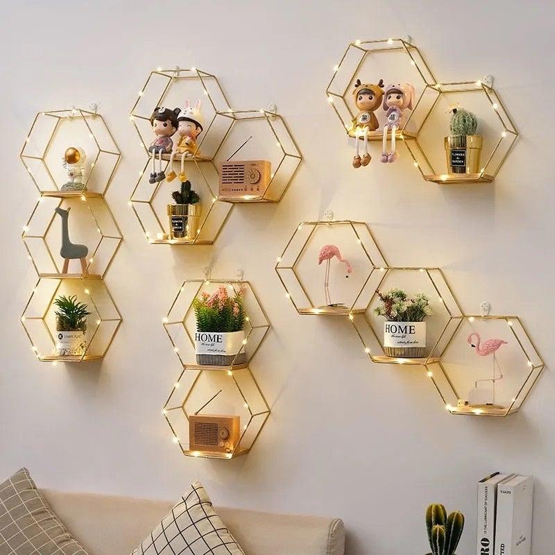Unique Hexagonal Wall Pot Holder Holiday