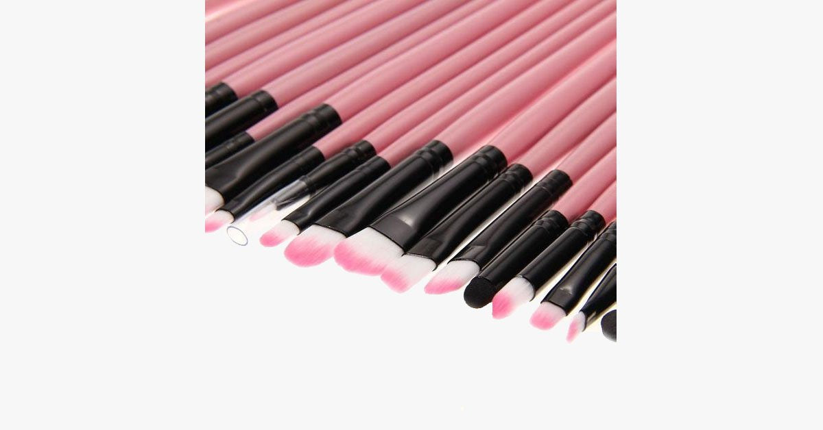 32 Piece Professional Pink Makeup Brush Set