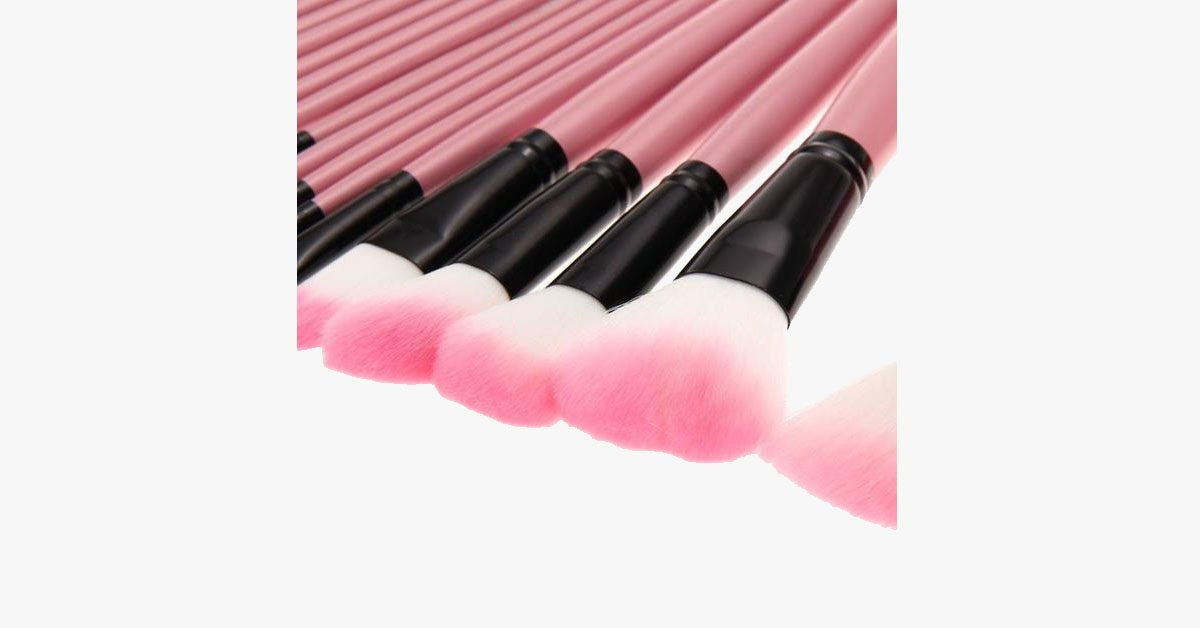 32 Piece Professional Pink Makeup Brush Set