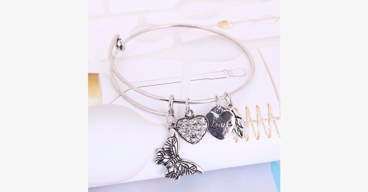 Butterfly Love Charm Bangle