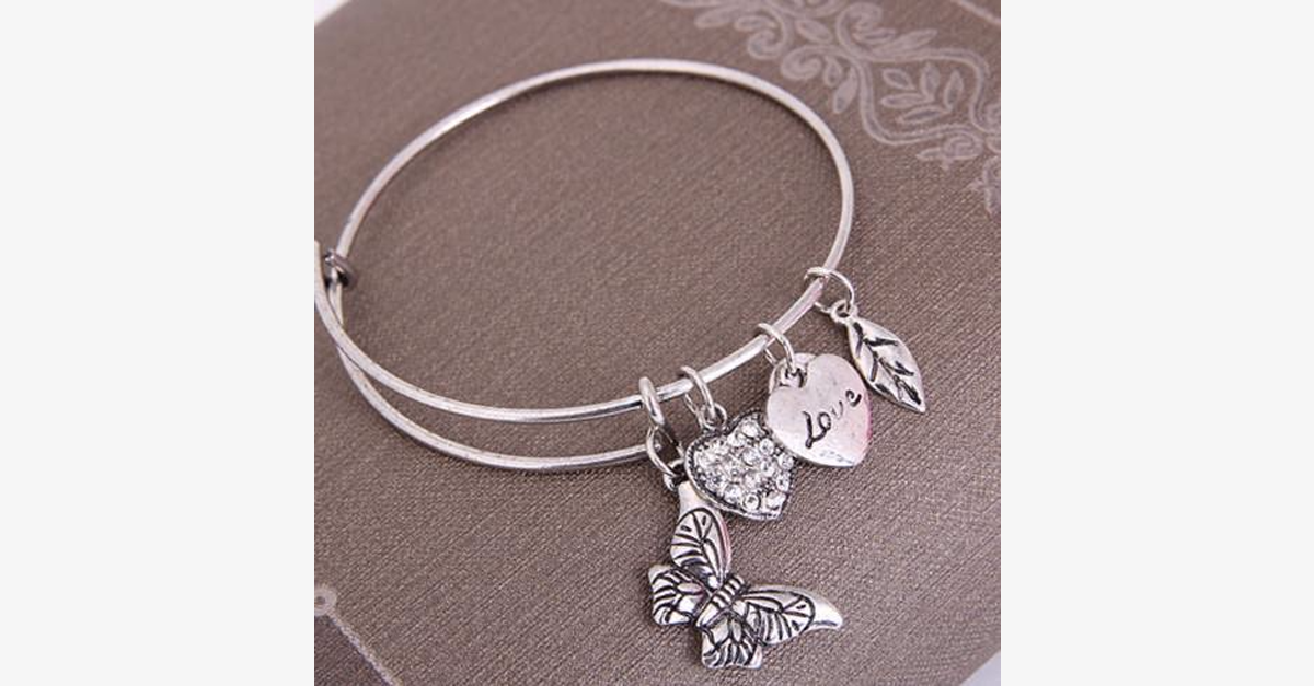Butterfly Love Charm Bangle