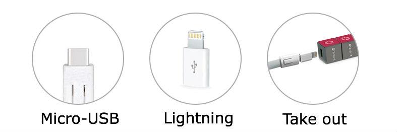 Magic Cube Keychain Micro-usb & Lightning Cable