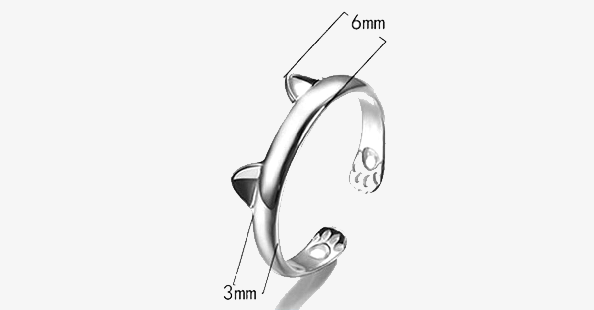 Cat Ring Fashion Wear - Stainless Steel Silver Plated Ring with Unique Design