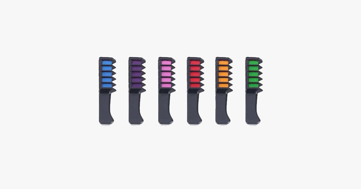 6pc Shimmer Hair Chalk Comb