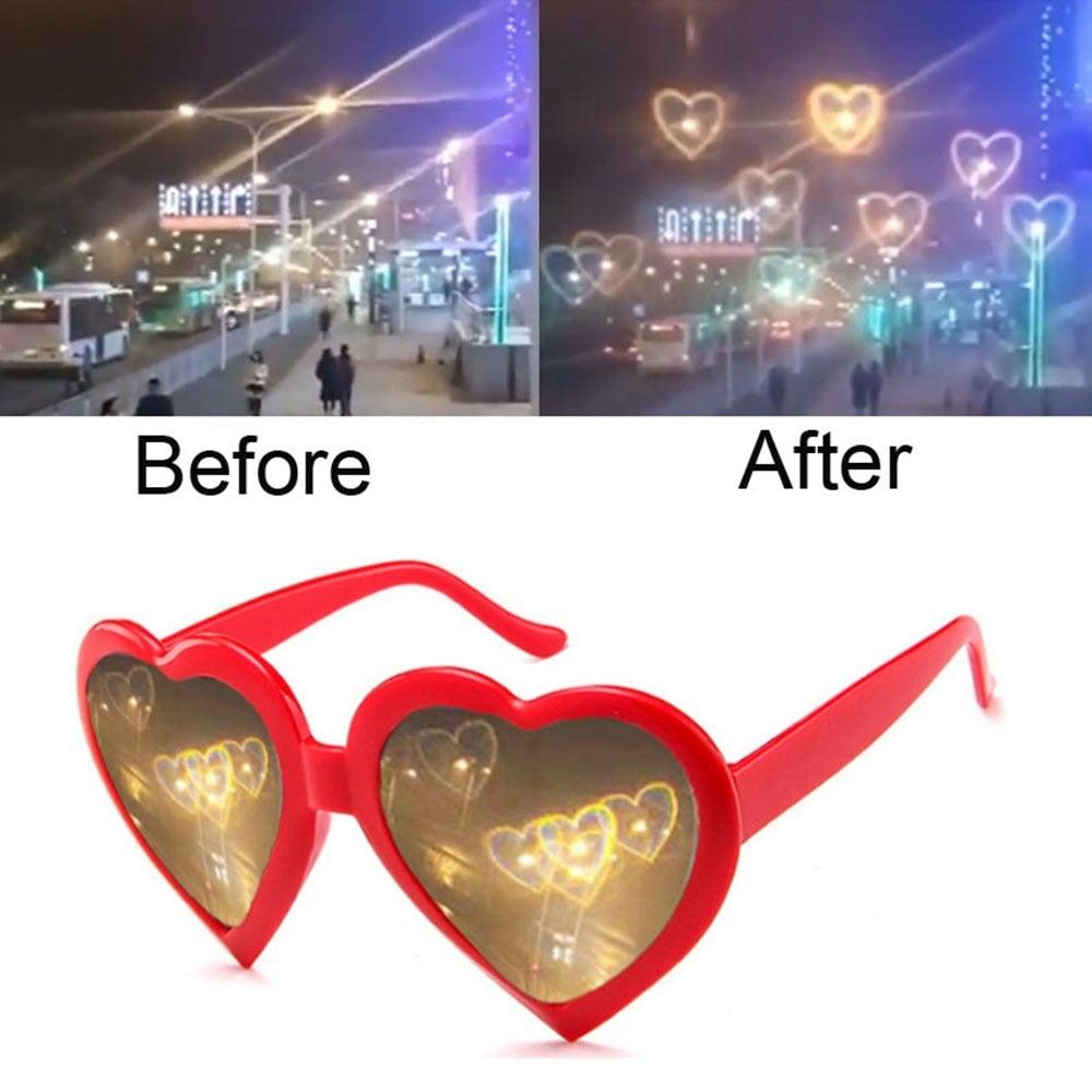 Heart Shaped Diffractive Glasses