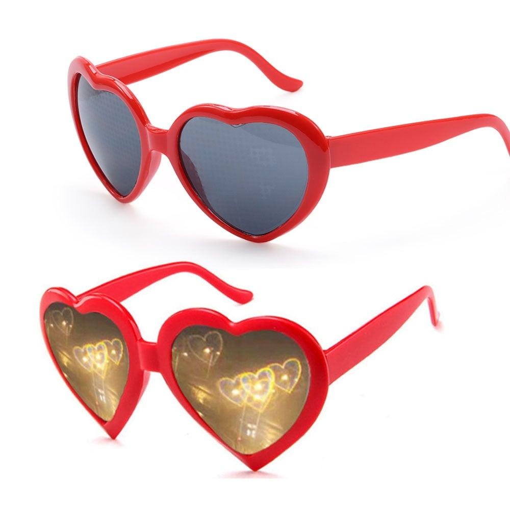 Heart Shaped Diffractive Glasses
