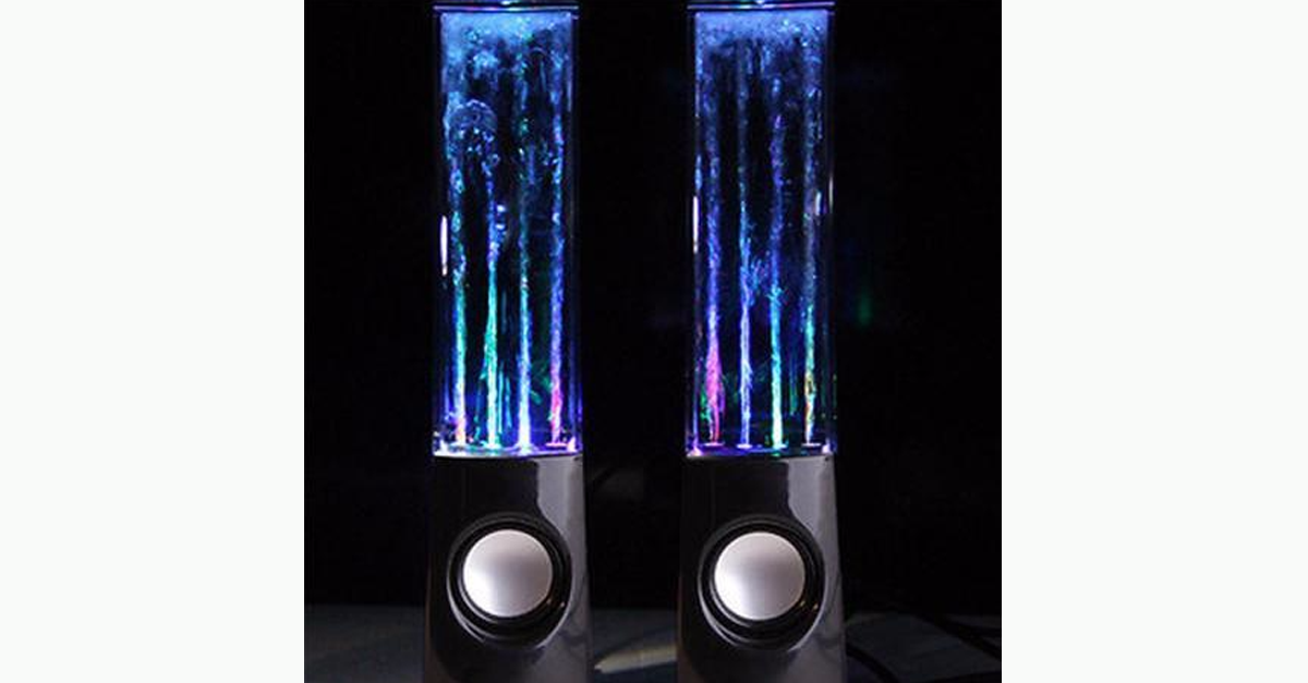 LED Colorful Dancing Water Fountain Speakers – Portable!