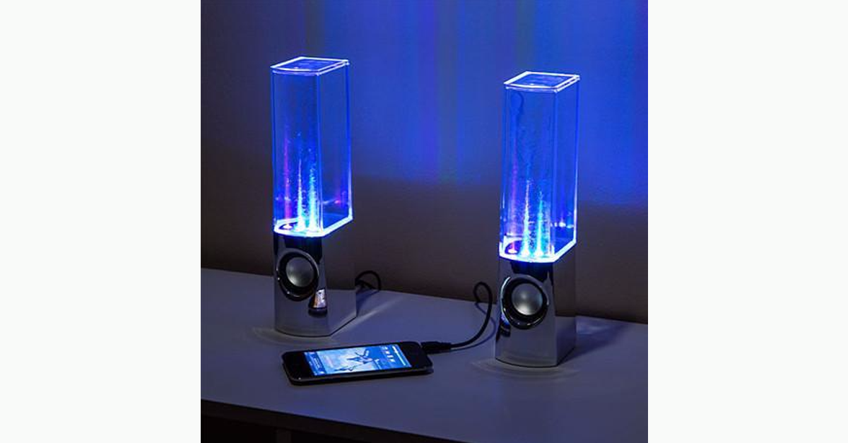 LED Colorful Dancing Water Fountain Speakers – Portable!