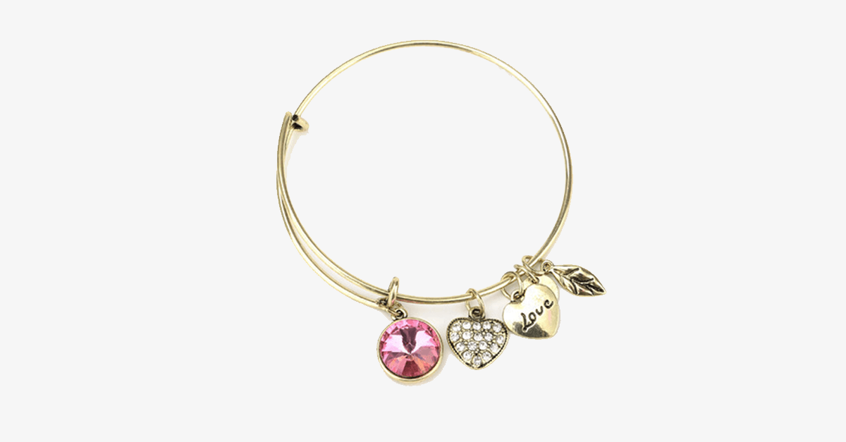 October Birthstone Charm Bangle