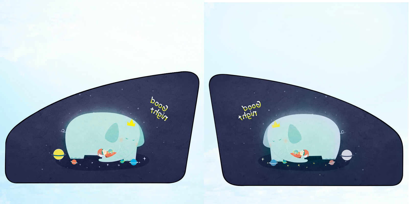 Magnetic Foldable Side Car Window Sunshades With UV Protector
