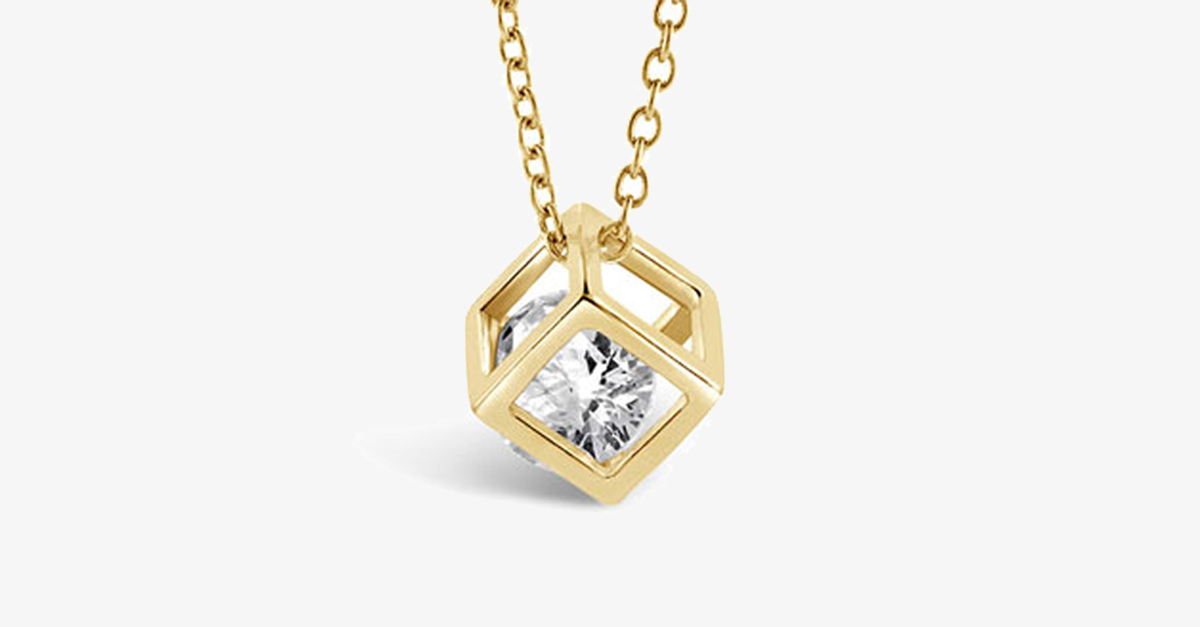 Gold Cube Necklace