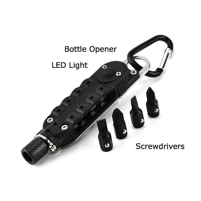 Get away with 8-in-1 Multitool - Screwdrivers, Hex Key & LED light