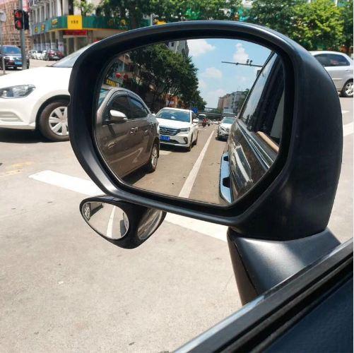 2 in 1 Car Blind Spot Mirror, 360 Degree Rotate Adjustable Stick-on Convex Rear View Mirror