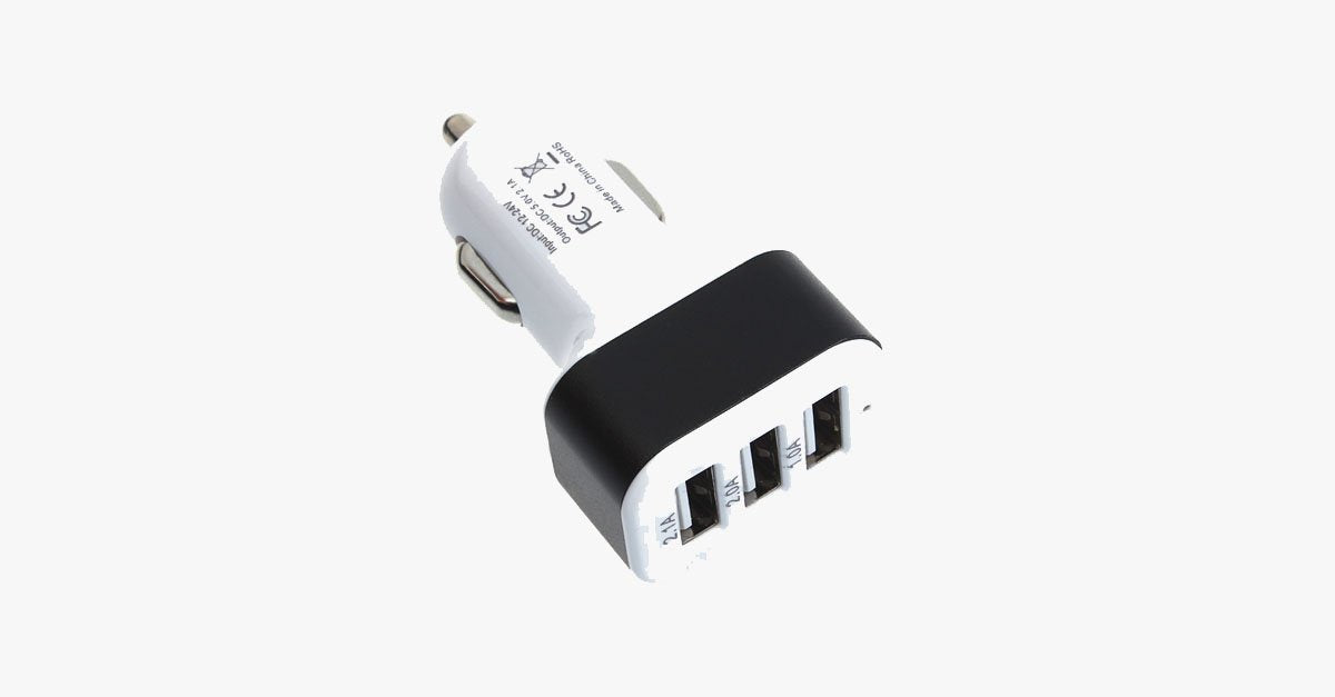 Universal 3-Port USB Car Charger Adapter – Easily Charge Multiple Devices In Your Car!