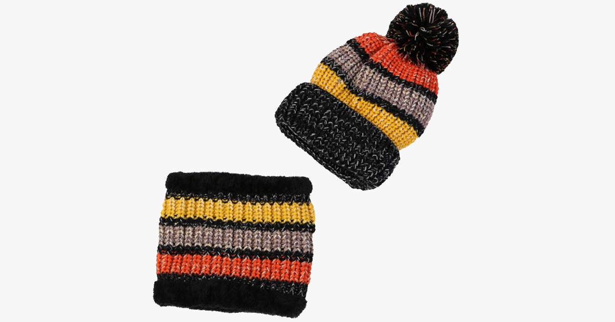Unisex Winter Fleece Beanie Scarf