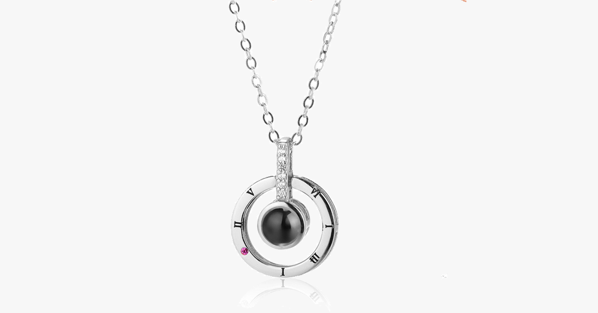 I Love You 100 Languages Projection Necklace - Intricate Engraving for the Perfect Way to Express Your Love to Someone