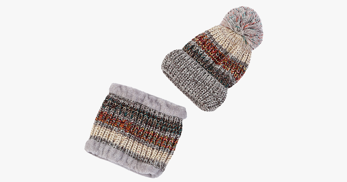 Unisex Winter Fleece Beanie Scarf