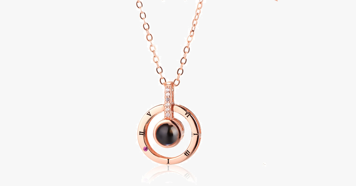 I Love You 100 Languages Projection Necklace - Intricate Engraving for the Perfect Way to Express Your Love to Someone