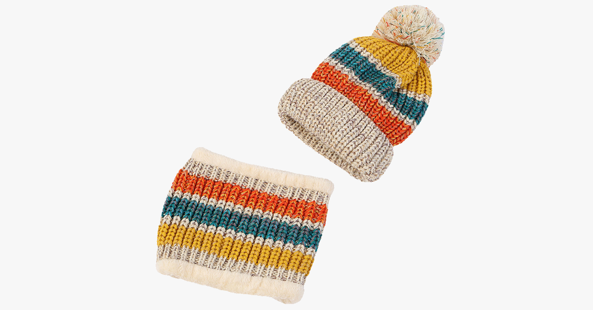 Unisex Winter Fleece Beanie Scarf