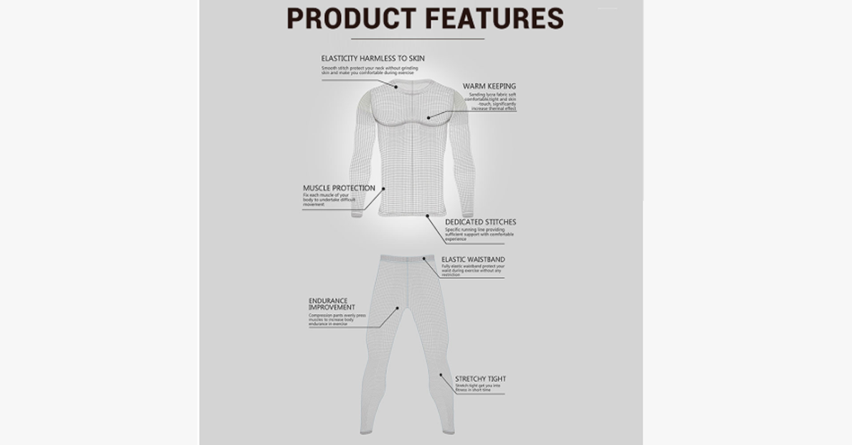 Men's Fleece Lined Thermal Set