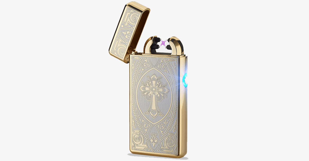 Gold Cross Rechargeable Windproof Lighter